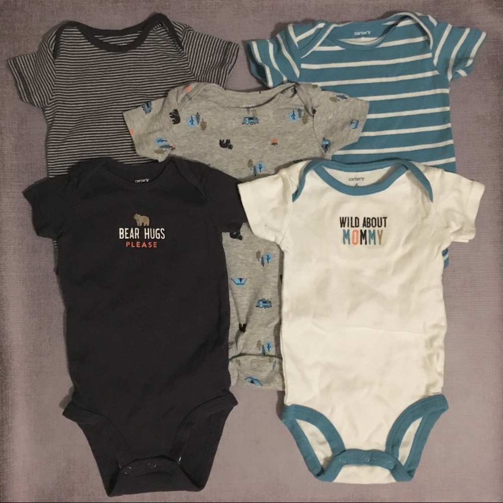 5 pack Carter’s short sleeve onesies